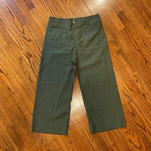 Anthropologie Maeve Colette Olive Linen Blend Pants - Size 32 Petite